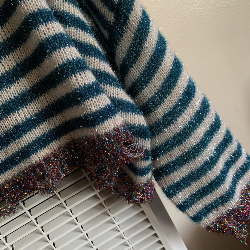 Prima Cropped Striped Tinsel Sweater - Picture 5 of 8